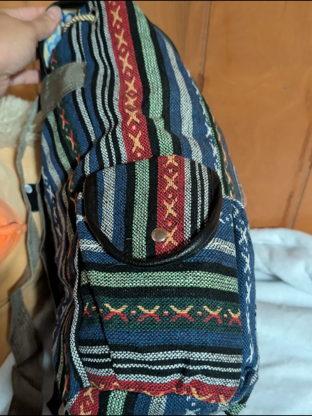 Multicolor Striped Owl Accent Backpack